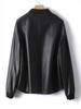 Chaqueta Corta de Cuero para Mujer, Negra, Tallas Grandes, Petite, Nuevo Estilo Haining 2024, Chaqueta de Piel de Oveja, Versión Coreana 2025
