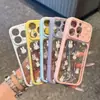Funda Rígida Apple 17Pro con Borde de Macarrón de Colores y Diseño Difuminado de Cabeza de Conejo y Pentagrama para iPhone 18