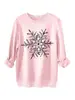 Comercio electrónico transfronterizo Amazon Wish, versión europea, sudadera de forro polar engrosado de moda para mujer, nuevo diseño de copo de nieve negro y blanco, en stock