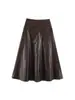 Comercio exterior transfronterizo de Amazon más vendido ropa de mujer 2026 cintura alta cuero acampanado adelgazante elegante falda de longitud media