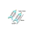 Acero Inoxidable Oro 18K Colgante de Espina de Pescado con Goteo de Aceite Doble Cara Moda DIY Accesorios de Colgante para Pendientes de Gama Alta Nicho