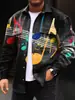 Nueva Chaqueta Casual Estampada para Hombre con Cuello, Estampado Digital 3D de Patrón Multicolor Personalizado para Primavera y Otoño