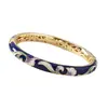 Nuevo Pulsera de Esmalte Estilo Chino con Patrón de Hierba Rizada, Artesanía de Esmalte Goteado Hueco, Disponible en Múltiples Colores, Al por Mayor en Stock, Pulsera de Estilo Nacional