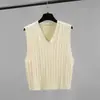 Colete de Tricô para Mulheres, Colete sem Mangas com Decote em V para Primavera e Outono, Camisa para Sobrepor, Colete Torcido, Jaqueta Versátil sem Mangas para Outono