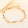 Pulsera de Ola con Pedrería Estilo Europeo y Americano para Mujer, Sencilla, Moderna, Versátil, Lujo Ligero, No se Desvanece