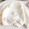 Estilo Coreano Estilo Princesa Primavera y Otoño Blusas para Bebé Niña Sudadera con Capucha de Conejo Tridimensional de Dibujos Animados de Moda Ropa para Salir