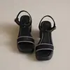 Sandalias de Tacón Alto para Mujer 2026 Verano Nuevo Estilo de Hada Suela Gruesa Tacón Grueso Moda Francesa Trendy Sandalias de Una Correa para Mujer