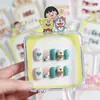 Unhas Usáveis Desenho Animado Infantil Estilo Ano Novo 2025 Manicure Curta para Meninas Doce Estilo Estudante Fofo Peças de Unhas Usáveis