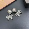Pendientes Elegantes Accesibles de Lujo Miss Miu con Lazo, Perlas y Diamantes Completos, Borla Larga, Nicho, de Alta Gama, para Celebridades