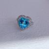 2024 Verano Nuevo Plata S925 Chapado en Platino Incrustado Topacio Azul Cielo Anillo 12mm