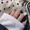 Anillo de Lazo Casual y Dulce ~ Anillo Diario Ajustable de Alta Gama en Oro Mate para Mujer Tendencia Nueva Primavera 2025