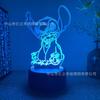 Lámpara de noche 3D transfronteriza Stitch, lámpara de mesa táctil USB con control remoto, lámpara de noche, nueva lámpara de regalo creativa extraña