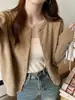 Cárdigan Blanco para Mujer Nuevo Primavera Otoño Tejido de Cachemir Chaqueta Otoño Invierno Conjunto Abrigo Suéter