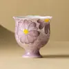 Taza Maestra de Margarita Morada Pintada a Mano Hecha en Fábrica Taza de Té de Cerámica Taza de Té Personal Especial Juego de Té Kung Fu Taza de Té Taza Individual