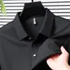 Camisa polo de manga larga para hombre 2025 en vivo con cuello, nueva camisa polo de negocios de otoño sin planchado