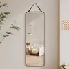 Espejo de cuerpo entero, de pared, autoadhesivo, para colgar en la pared, adecuado para probarse ropa, con cuerda para colgar, para uso doméstico, para niñas, para apartamentos de alquiler, para dormitorios