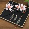 2024 Nuevo Tocados de Novia Bata de Mañana Rosa Degradado Flor Accesorio para el Cabello Personalizado Versátil Traje Xiuhe Cheongsam Pasador para el Cabello para Mujer