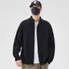 Suéter Cardigan Novo Outono/Inverno 2025 Retrô Americano Casual Estilo Preguiçoso Gola Alta Malha Jaqueta Masculina Cor Sólida