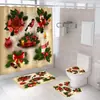 Cortina de ducha transfronteriza Serie Navideña de Amazon Impresión digital 3D Cortina impermeable para baño Suministro directo de fábrica Dropshipping