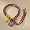Pulsera Original de Thangka de Reencarnación Tejida a Mano con Ocho Deidades Guardianas, Pulsera de Thangka de Moda de Verano, Mismo Estilo que en la Transmisión en Vivo