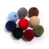 Pom-pom redondo de tecido flocado acrílico de 16 mm, resina, pelúcia, miçangas de tecido, acessórios de joalheria DIY feitos à mão, materiais para pulseira