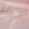 Anillo de Plata de Ley S925 con Lazo Dulce y Circonita para Mujer, Lindo, Fresco, Literario y Suave, Estilo Coreano Entrega de Anillo Estilo Coreano