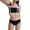 Traje de baño de una pieza estilo ins coreano lindo para niña sexy con pecho tubo y tirantes, para pecho pequeño, con abertura, traje de baño para dama, venta al por mayor