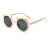 Gafas de Sol Plegables de Estilo Coreano con Marco Redondo de Osito para Bebé, Personalizadas Anti-UV para Niños y Niñas, Gafas de Sol de Moda