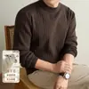 Suéter de lã mista espessado 600g 10A para homens, novo suéter de lã jacquard com gola redonda para homens outono e inverno 2026
