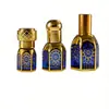 Botella de aceite esencial electrochapada, de forma cuadrada, color dorado, con patrones tallados, botella de perfume, botella de vidrio con rollerball, empaque cosmético, botella vacía de perfume y aceite esencial