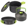 Amazon Más Vendido Set de Tetera Pequeña Mejorado Set de Ollas de Tres Piezas Vajilla de Camping Utensilios de Cocina Portátiles para Exteriores Tetera Nuevo Estilo