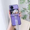 Adecuado para Funda de Teléfono Móvil Vivo X Flip Acolchada con Cuentas de Cadena Diagonal de Pequeño Aroma Funda Protectora Tipo Libro Carcasa Dura Anticaídas