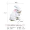 Lámpara decorativa exterior con forma de conejo, lámpara de accesorio animal de resina y fibra de vidrio, conejito brillante, luz de conejo simulada