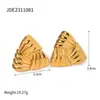 Pendientes Clásicos Wanxing Europeos y Americanos de Acero Inoxidable y Oro de 18 Quilates, Elegantes Accesorios para Orejas Texturizados, Accesorios de Venta Caliente Transfronteriza