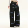 Pantalones Deportivos de Calle Hip-Hop de Moda Nuevos de Verano 2025 Estampado de Letras Pantalones Largos de Danza Jazz Pantalones Casuales de Pierna Ancha para Hombre