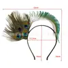 Tocados de Plumas de Pavo Real Estilo Retro Europeo y Americano, Accesorios para el Cabello de Fiesta de Halloween, Tocados para Actuaciones en Escenario, Suministro Transfronterizo
