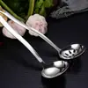 Directo de Fábrica Espesado Acero Inoxidable Olla Caliente Cuchara Cáscara Forma de Corazón Cuchara para Sopa Doméstica Mango Ligero Colador Mango Largo Cuchara para Sopa Doméstica