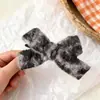 Clip de Pinza de Tiburón con Diseño de Cuadros de Moda Clip de Lazo Estampado de Leopardo Clip Superior para el Cabello de Chica Moderna Clip para la Cabeza