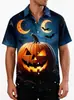 Camisa de manga curta mais vendida no Halloween transfronteiriço, camisa masculina, item popular de comércio exterior, nova camisa casual masculina de verão