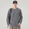 Camiseta de manga larga Anyang para hombre, nueva tendencia versátil casual otoño 2026, camiseta base de color liso, transfronterizo