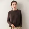 Suéter de Cachemira de Cuello Redondo para Mujer Otoño/Invierno 2025 Manga Raglán Cálido Cómodo Jersey Punto Suelto Grueso Base