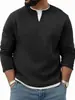 Conjunto de Duas Peças Outono e Inverno Transfronteiriço para Homens, Camiseta de Manga Longa com Gola Redonda, Moletom Pulôver Estilo Preguiçoso, Camisa Base Solta para Camada Interna