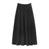 Saia Midi de Chiffon Plus Size 100kg para Mulheres, Fina, Cintura Alta, Barra Larga, Saia Longa, Modelo 2172