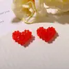 Pingente de Coração Tecido Dopamina Estilo Coreano com Contas 3D Acessório de Cabelo Brinco Decoração de Sapato Broche de Roupa Acessório