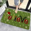 Felpudo Festivo de Navidad para Entrada, Resistente a la Suciedad, Resistente al Desgaste, Fácil de Limpiar, Felpudo para Baño, Absorción Rápida de Agua, Alfombrilla Antideslizante