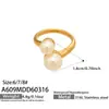 Anillo Abierto de Acero Inoxidable Chapado en Oro de 18 Quilates con Diseño de Piedra Ojo de Gato Azul de Alta Calidad, Estilo Ins de Nicho Europeo y Americano
