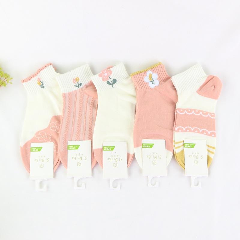 丝贝尔运动女船袜 五瓣花.JPG