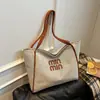 Bolsa de Ombro de Lona Urbana Simples de Grande Capacidade Inverno Nova Tendência Moda Cor Contrastante Casual Trabalho Deslocamento Bolsa Tote