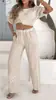 2025 Novo Conjunto Feminino de 2 Peças para Comércio Exterior Transfronteiriço na Amazon Tamanho Plus Bordado Casual Calça Solta de Cintura Alta
