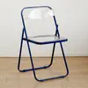 Nova Cadeira Dobrável Transparente, Cadeira de Jantar em Acrílico, Cadeira de Lazer Tendência para Milk Tea, Cadeira para Foto de Loja de Roupas, Banqueta para Maquiagem